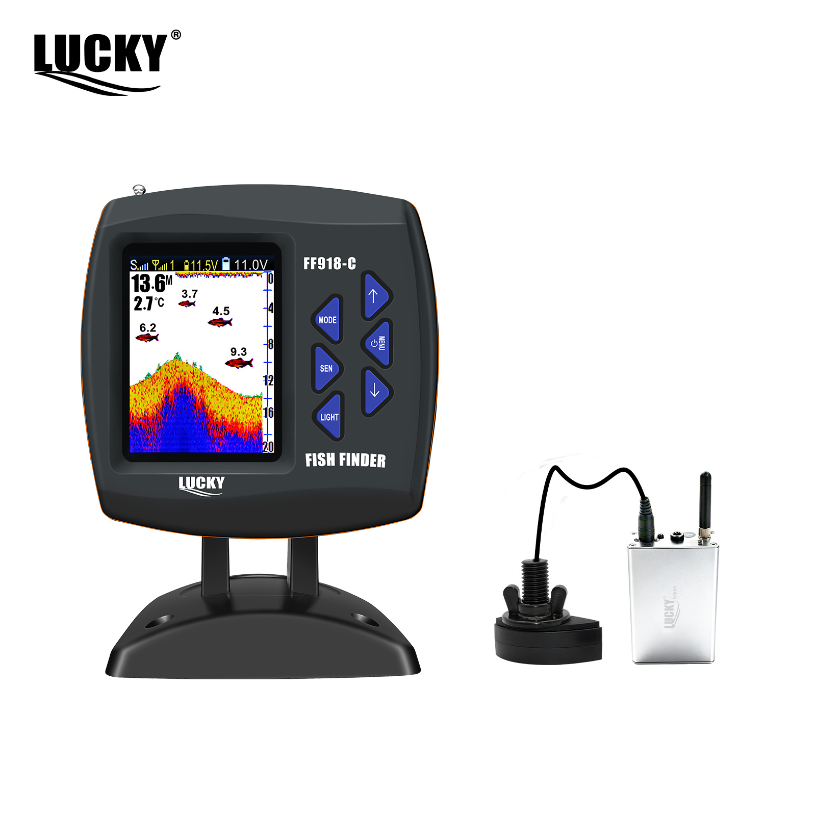 Fish Finder Transducer - Lucky FF918 Kabelloses Ferngesteuertes Boot Fischfinder